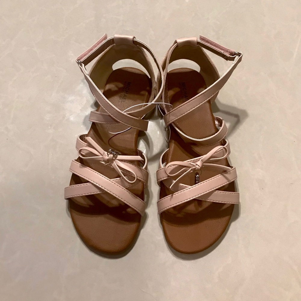 Michael Kors MK Girls Light Pink Brown Sandals